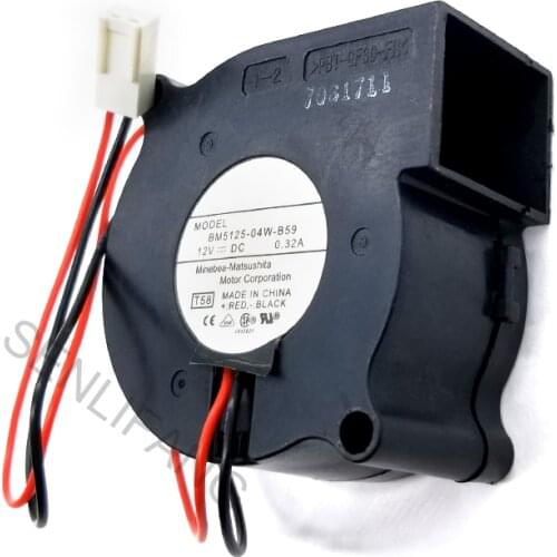New For BM5125-04W-B50 BM5125-04W-B59 5025 5CM 12V 0.32A 2 line blower turbine fan
