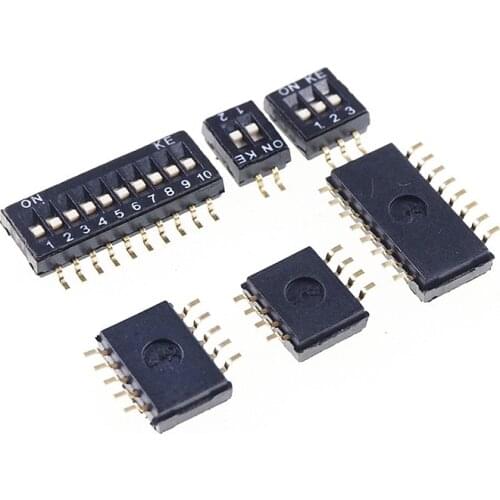 5pcs SMD SMT Slide Type DIP Switch 1P 2P 3P 4P 5P 6P 8P 10P 1.27mm Position Way DIP Black Pitch Toggle Switch Surface Mount PCB