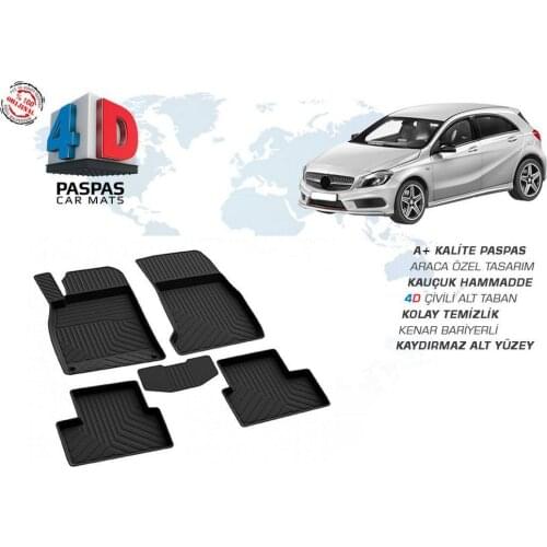 Black Color Rubber 4D Car Floor Mats 98% Compatible For Mercedes W117 W176 W205 W212 W213 W204 GLA Viano Vito Sprinter