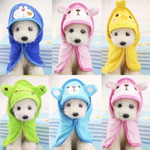 Cute Pet Dog Cat Towel Soft Drying Bath Pet Towel For Dog Cat Hoodies Puppy Super Absorbent Bathrobes Pet Dog Cleaning Supplies