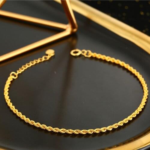 UBESTNICE Genius Pure 18K Yellow Gold Trendy AU750 Chain Bracelets Fine Jewelry For Women Girl Wedding Party Gift Adjustable