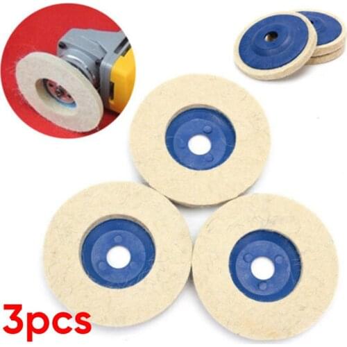 3x 100mm 4Inch Wool Buffing Wheel Felt Polishing Disc Pads For 100 Angle Grinder 100% Brand New Polishing Wheel