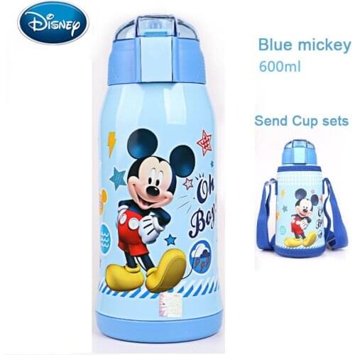 Disney baby stainless steel insulation kettle Anna student insulation water cup with straw 2pcs cup cover + cup set