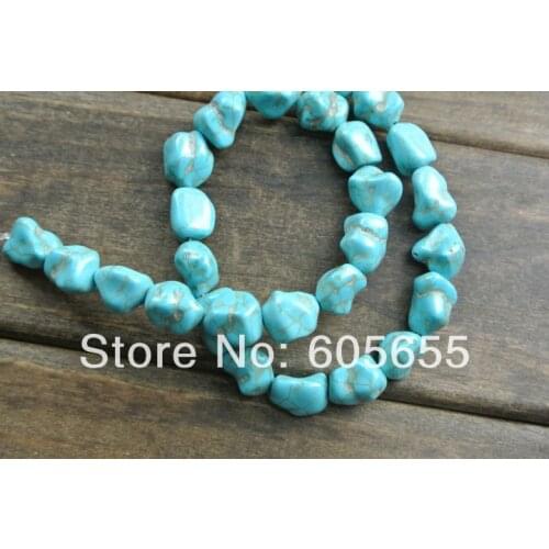Blue Synthetic Howlite Freeform Nugget Beads fit Fashion Jewelry Necklace Making 5 strands per lot Free Ship