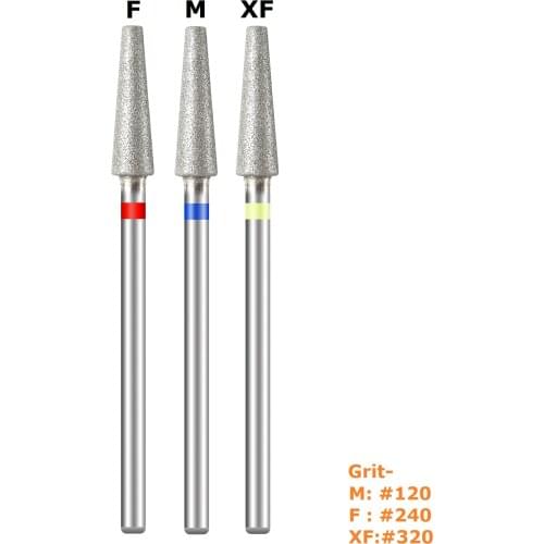 Hot Cone Diamond Nail Drill Bit Rotary Cuticle Burr Manicure Cutters Drill Accessories Nail Art Tools Mills 3/32"