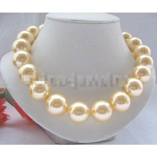 18" 20 mm perfect round south shell pearl necklace