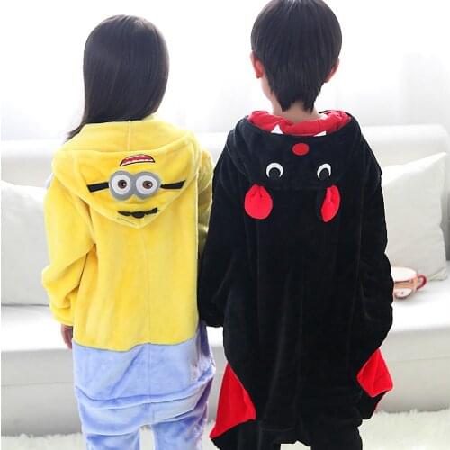 Wolf Dragon Penguin Cosplay Costume Kid Boy Girl Onesie Animal Winter Jumpsuit Pajama Festival Gift Zipper Hooded Sleepwear