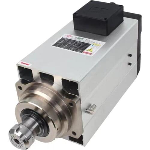 Square air cooled spindle motor 18000rpm 12KW 380V 300Hz ER32/ER40 Spindle Motor for Woodworking CNC Router