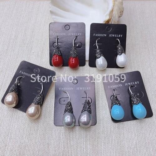Fashionable luxuriant and simple atmosphere lady shell pearl earring