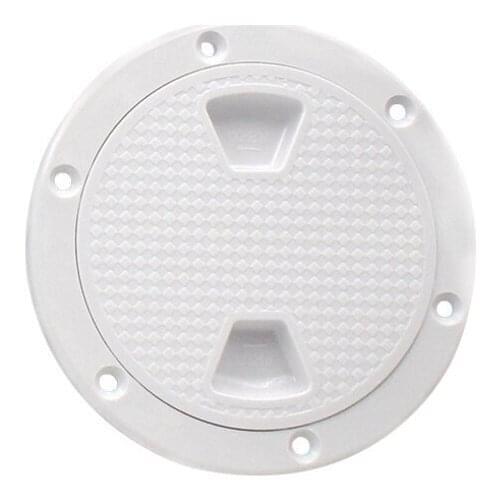 NEKEKE 4 Inch Antiskid Deck Plate Hatch Cover Round Non Slip Inspection Hatch with Detachable Cover for Boat Yacht