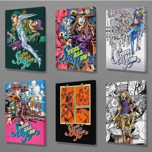 JoJos Bizarre Anime Steel Ball Run SBR Decoration Prints Home Decor Canvas Dorm Living Room Bedroom Painting Wall Art Poster