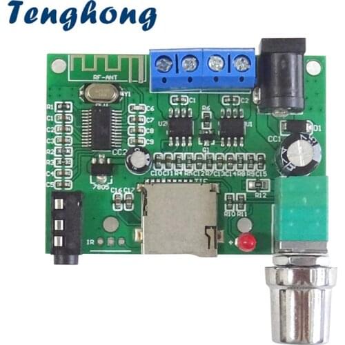Tenghong Mini Bluetooth 5.0 Power Amplifier Board Stereo Sound Amplifiers 2×20W TF AUX 3.5MM Audio Input For Speaker Home Theate