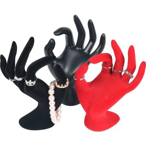 Hand Model Ring Display Holder Flocking Bracelet Organizer Stand Matte Jewelry Storage Lacquer Jewelry Packaging & Display