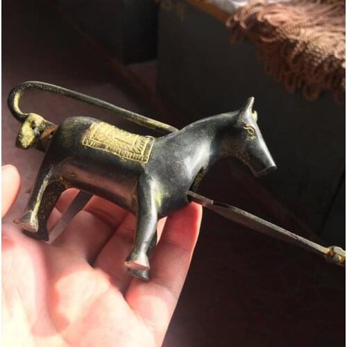 Elaborate Chinese Tibet Buddhism bronze horse Scorpion sculpture white tara big door lock and key shipping free