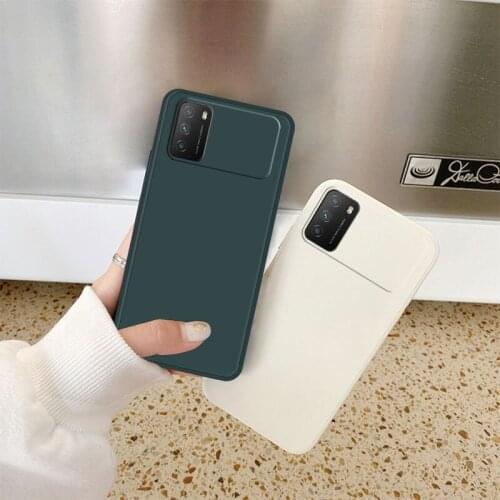 Luxury Straight Edge Design Square Liquid Silicone Phone Case For Xiaomi POCO M3 Ultra-thin Soft TPU Protective Back Cover Coque