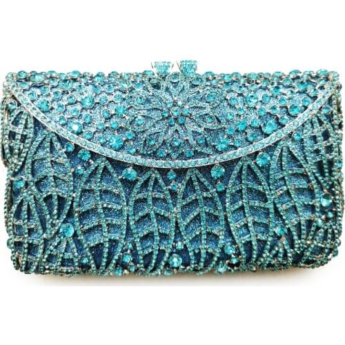 Luxury Blue red silver Crystal Clutch Bag Evening Purse Diamond purple Gemstone Party Purses And Handbags Female Phone Bag gift