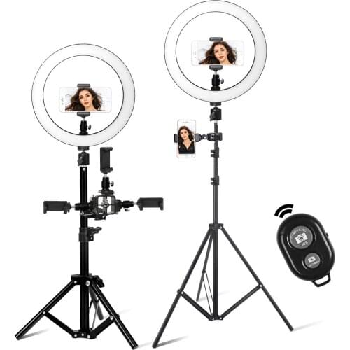 Selens 26cm Photographic Lighting Dimmable LED Selfie Ring Light With Tripod Ring Lamp For YouTube Makeup Video Live Studio