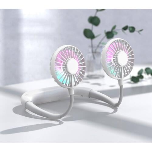 Neck Fan USB Portable Fan Hands Free Neck Fan Hanging Rechargeable Mini Sports Fans For Home Office