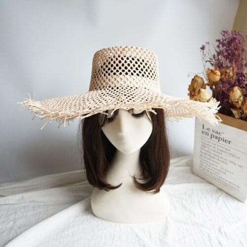 Womens Summer Hat Double Layer Detachable Pink Sun Protection Cap Female Wide Brim Hat Woven Straw Hat Girl Vacation Beach Hat