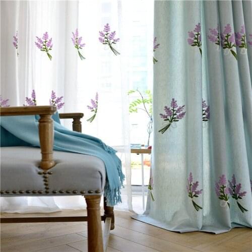 Cotton-linen Curtains Modern Simple Nordic Curtains for Bedroom Custom Tulle Curtains Embroidered Sheer Voile for Living Room