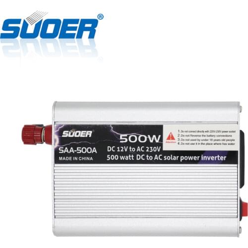 Suoer【 Modified Sine Wave Inverter 】 12v 220v 500W inverter power inverter universal inverter(SAA-500A)