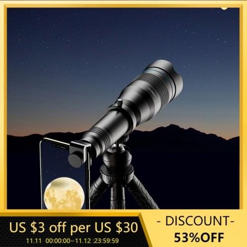 Super Large 50mm 60x Telephoto Lens for Smartphone Support Mobile Phone 4K Zoom Monocular Clear Telescope with Tripod Powerful