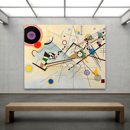 Embelish 1 Pieces Large Abstract Wall Posters By Wassily Kandinsky For Living Room HD Canvas Painting Home Decor Framed Pictures