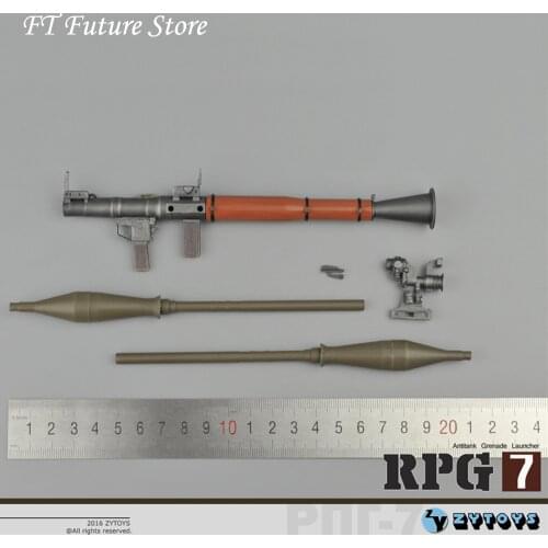 In Stock 1/6 22cm Figure Scene Accessories Antitank Bazooka RPG7 Rocket Propelled Grenade Wooden Weapon Model for 12'' Action