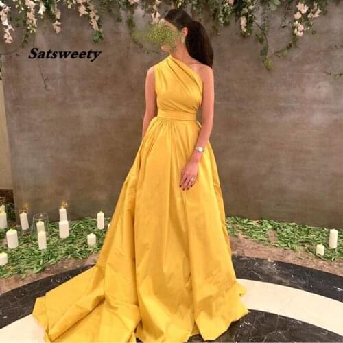 New Arrival One shoulder Long evening dresses 2021 Robe de soiree Dubai Formal dress Party vestidos elegantes Evening dress