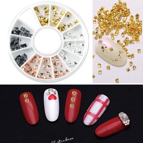 1 Box 4 Colors Gold Black Diy Nail Art Designs For 3D Nail Rhinestones Decoration For Manicure