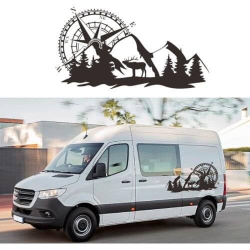 1 Pair 96CMx52CM Car Jungle Adventure Car Sticker Decoration Fashion Decal Black