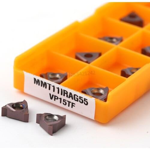 10PCS MMT 16IR 16ER AG55 VP15TF UE6020 US735 thread turning tool carbide blade CNC lathe slotted insert 11ER AG55 11IR AG55