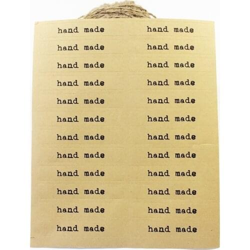 120 Pcs/lot DIY Handmade Kraft Paper Label Sticker Cookie Baking Food Labels Hand Made Sealing Sticker