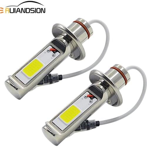 2Pcs High Power H1 H7 H3 H8 80W LED Car Auto COB Driving Light Headlight Front Fog Lamp Bulb 12V 24V White Yellow Amber NonPolar