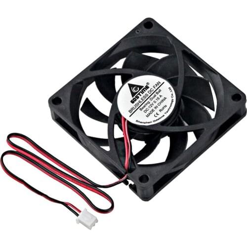 Gdstime 2 pcs 7cm 2Pin DC 12V 70mm x 70mm x 15mm Dual Ball Brushless PC Cooling Fan 2.75 inch