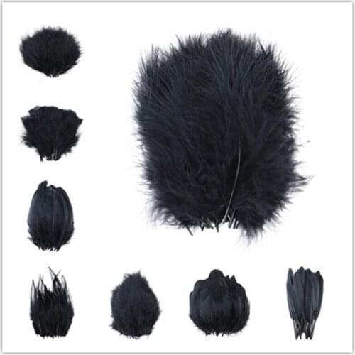 20 Pcs/Lots Black Ostrich Goose Turkey Feather Decorative Plumes for Jewelry Earring Decoration Accessories Crafts Plumage
