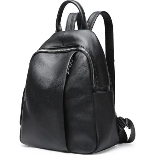 2020 Luxury Backpack for Women Designer Daily Bagpack High Quality Cowhide Leather Female Laptop Girl Schoolbag Travel Bag Black