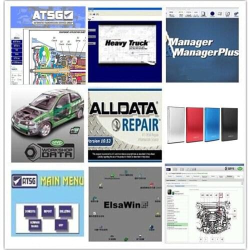 2020 Best Auto Repair Alldata Software V10.53 mit//chell OD 5 software 2015 atsg Vivid workshop Elsawin1tb hdd all data usb 3.0