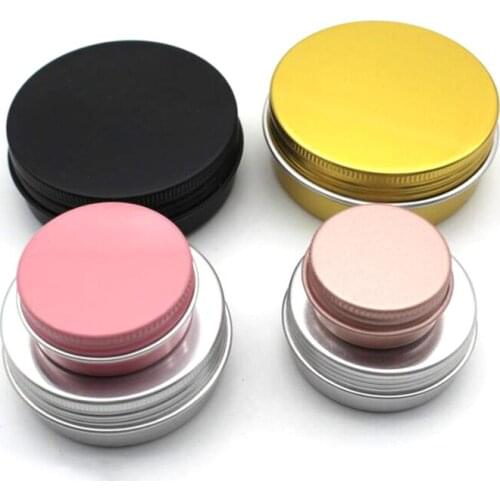 50pcs/lot 10g 30g 50g 60g Colorful Cosmetic Aluminum Jars Pink Black Gold Personal Care Cream Mask Soap Packaging Container Pots