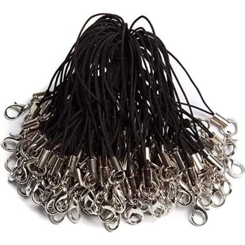 50pcs/lot Lobster Clasp Rope Lanyard Lariat Strap Cords Keychains Hooks Mobile Set Charms Keyring Bag Accessories Key Ring