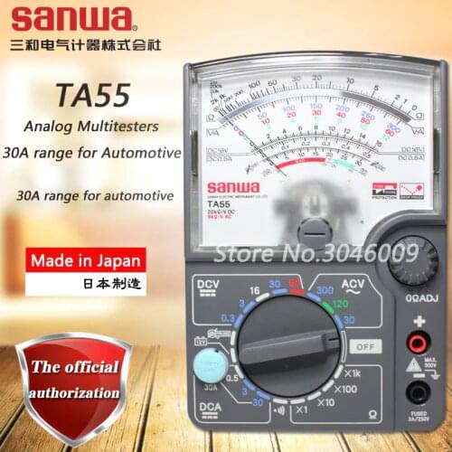 Sanwa TA55 Analog Multitesters, Multifunction / Multi-Range Pointer Multimeter On-Off Beep 30A DC Current Test