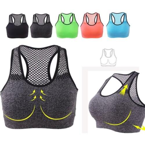 Sports Bra High Stretch Breathable Top Fitness Women Padded for Running Yoga Gym Seamless Crop Bra Gradient Women Sport Vest