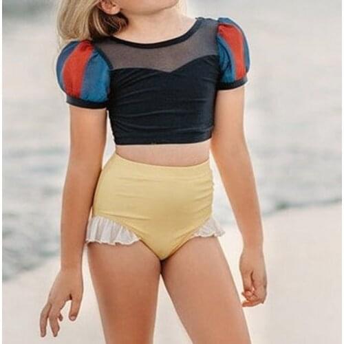 Princess Swimsuit One Piece Swiming Suit Girl Swimwear Beachwear Children Bathing Suit Baby Siamese Triangle Princess Bikini