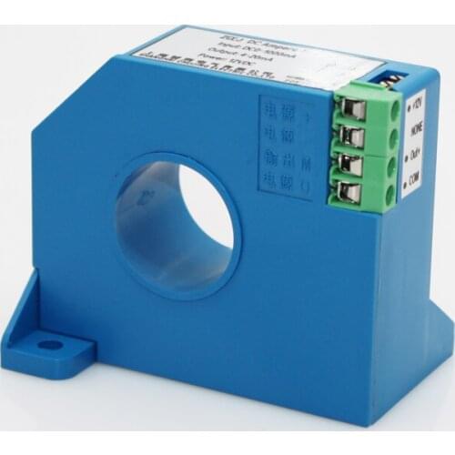DC0-200mA Perforated ampere sensor 4-20mA DC output current transmitter 12VDC ampere signal transducer