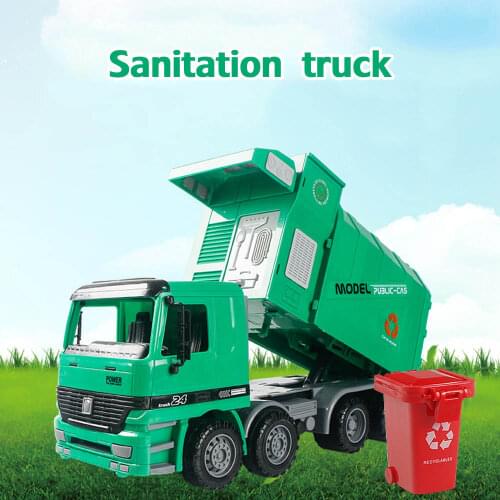 Children roller Simulation Inertia Garbage Truck Sanitation Car Model Toys kids birthday gift