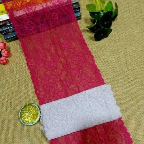 E1002 Width 18cm High Quality Skin Elastic Colorful Lace Ribbon Trims Lace Trim For DIY crafts material gift packing lace