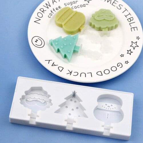 White Ice Cream Mold 3 Even Christmas Series Silicone Ice Cream Mold XG301