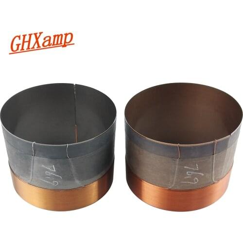 GHXAMP 76.9 Core 8Ohm Bass Speaker Voice Coil BASV Black Aluminum Round Wire Woofer Subwoofer Coil Repair Loudspeaker Parts 2pcs