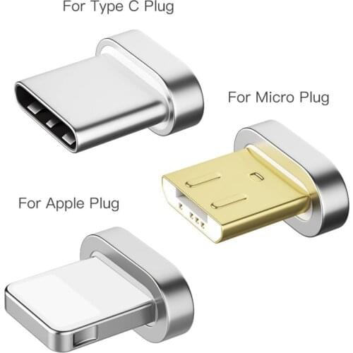 HOT Type C Magnetic Cable Plug USB C Mobile Phone Charger Head For Android Magnetic Cable Head For iPhone 8 X Magnetic Connector