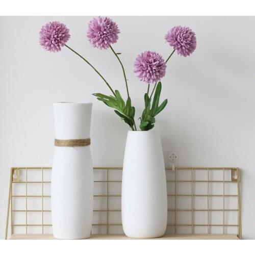 Ceramic Dried Flower Vase White Flower Vase Inserted Modern White Table Vases Living Room Home Decoration Ornaments Vases